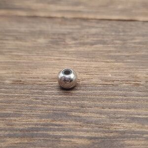 Silver tone spacer charm simplistic classic‎ staple piece for charm bracelet